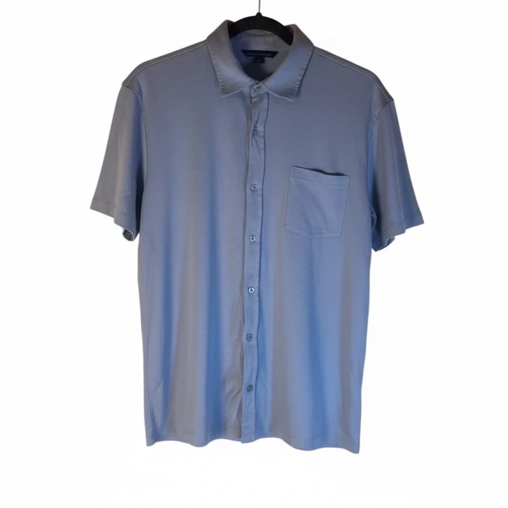 Banana Republic Soft Cotton Knit Polo Shirt Grey Casual Summer Top Men’s M